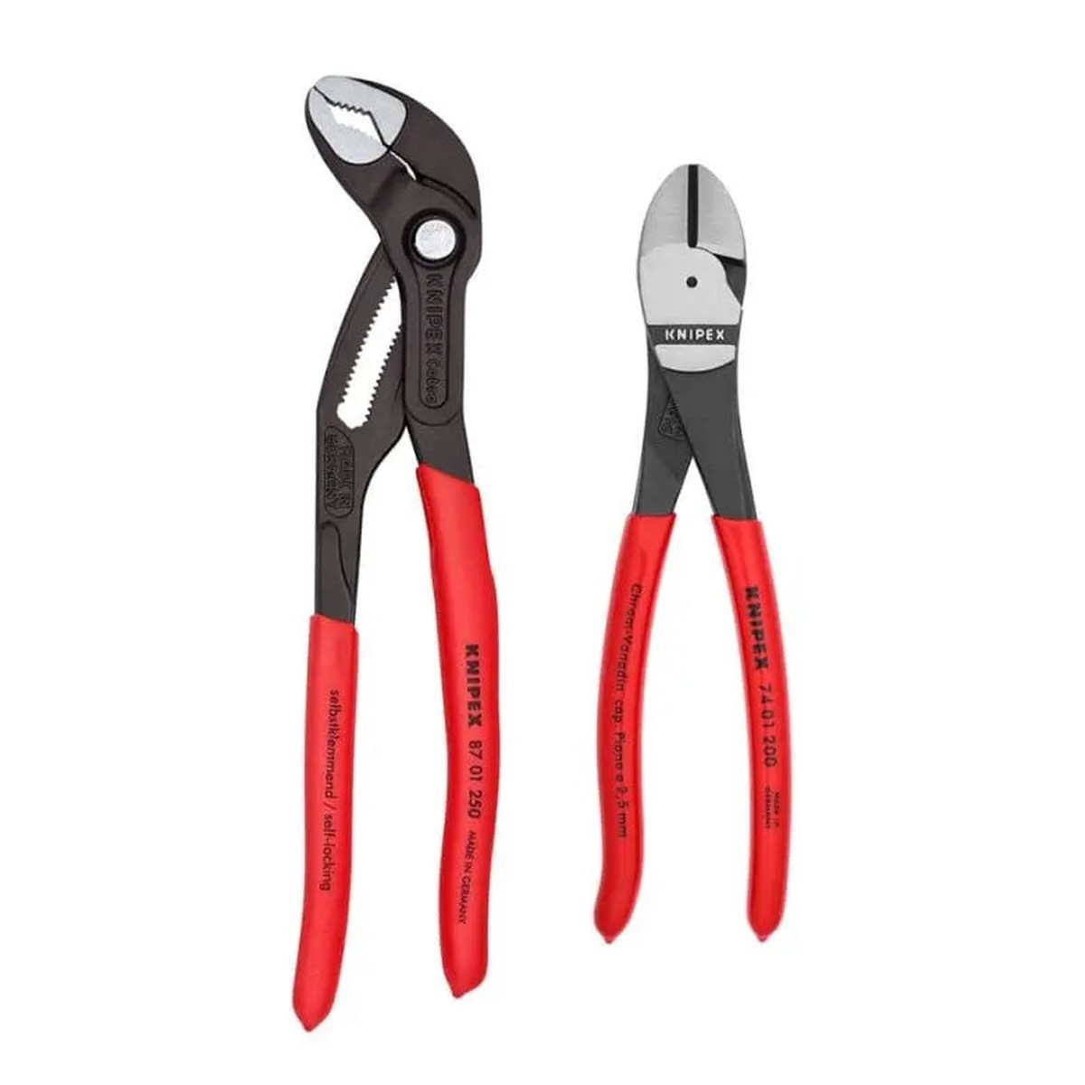Knipex Set of 2 Cobra Diagonal Cutter with Keeper Pouch - KN 9K 00 80 124 US
