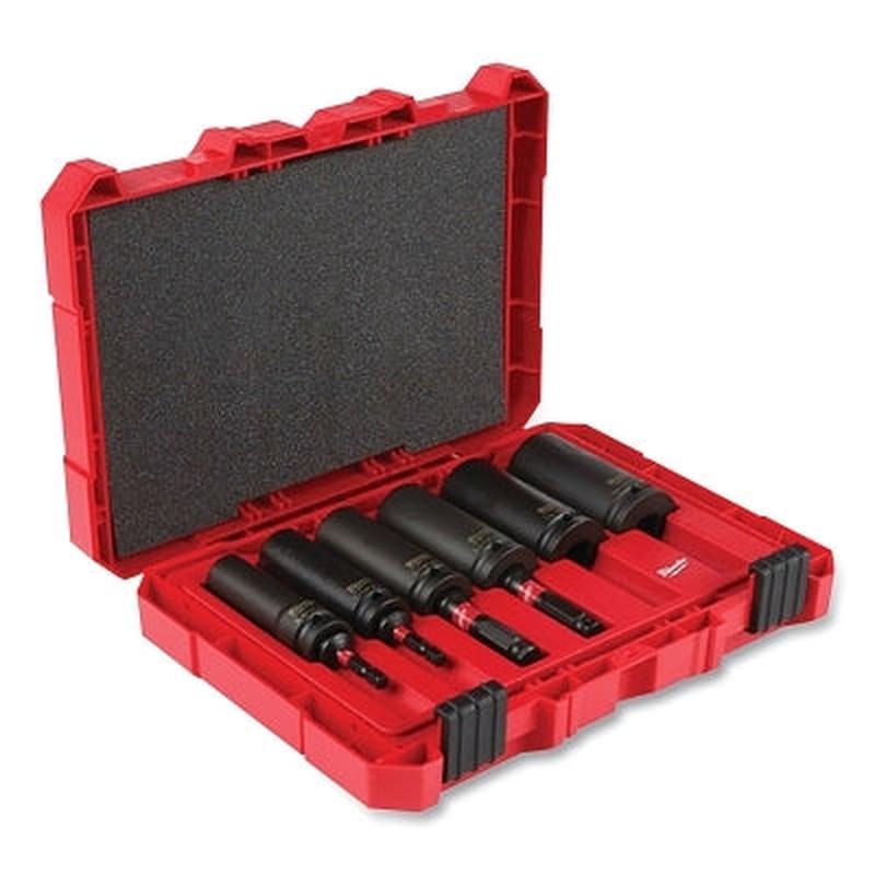 Milwaukee Tool 49-66-5125 SHOCKWAVE Impact Duty Lineman's 10 PC 2-in-1 Socket Set, 1/2 in Drive
