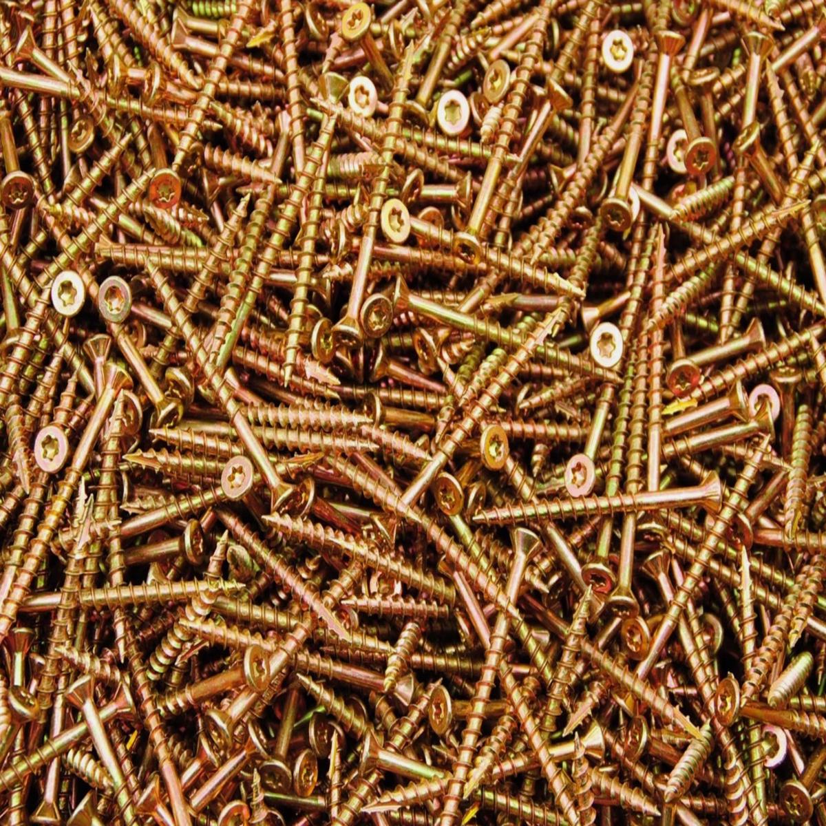 (3500) Torx T25 Star Flat Head 8 x 2 Yellow Zinc Type 17 Wood Screw BULK XT820Y